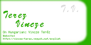 terez vincze business card